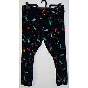 Christmas Lights Print Leggings 1X-2X